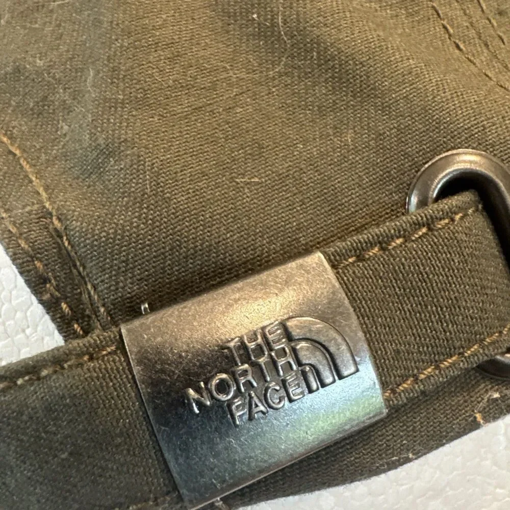 The North Face Olive Green Adjustable Strapback Hat; 1966 Embroidered; Ad Medium